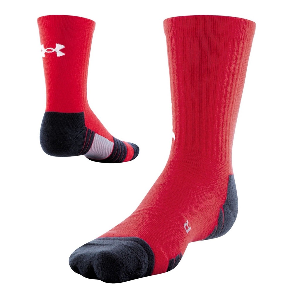 New Under Armour UA Team Athletic Crew Socks‎ Red Men's Size 8.5-13 Basketball